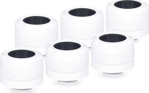 Alphacool Alphacool Eiszapfen Pro Anschluss 16mm Hardtube Fitting G1/4, 6-Pack - weiß
