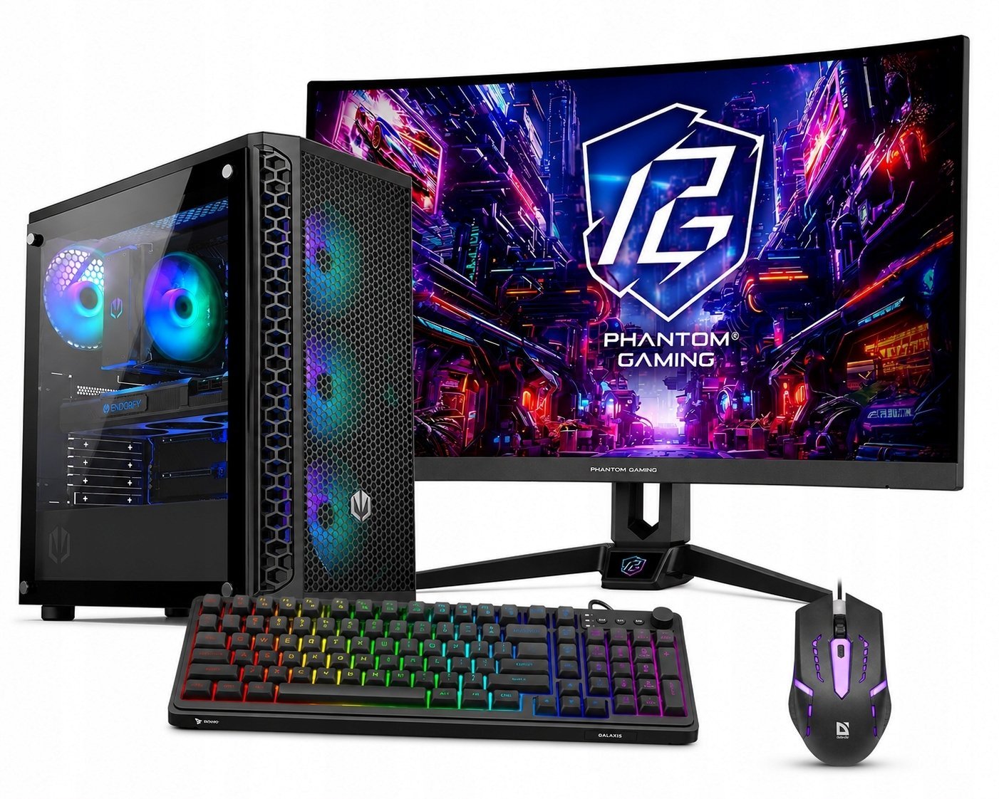 Komputer quickpc Pełny zestaw Ryzen 7 5700|Zakrzywiony LED 27'1000GB|RTX 5060 Ti