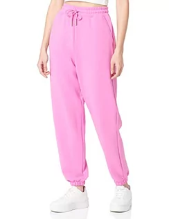 Spodnie damskie - ONLY Damskie spodnie dresowe jednokolorowe, Super Pink, M - grafika 1