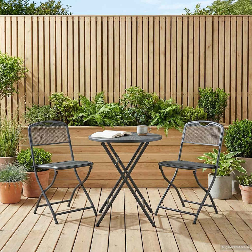 vidaXL Krzesła ogrodowe 2 pcs Antracyt 52,5 x 46 x 82 cm Żelazo 42025100
