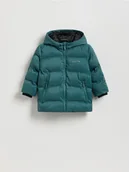 Kombinezony dla dzieci - Reserved - Ocieplana kurtka z kapturem - morski - miniaturka - grafika 1