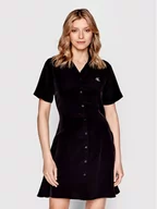 Sukienki - Calvin Klein Jeans Sukienka koszulowa J20J218342 Czarny Regular Fit - miniaturka - grafika 1