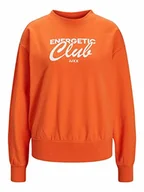 Bluzy damskie - JJXX Damska bluza Jxbeatrice Ls Loose Vint Sweat Noos, czerwony/pomara?czowy, L - miniaturka - grafika 1