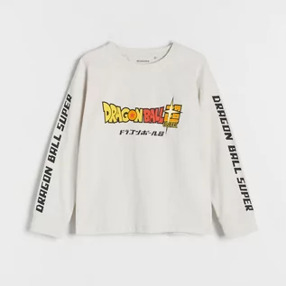 Koszulki dla chłopców - Reserved - Longsleeve oversize Dragon Ball - Jasny szary - grafika 1