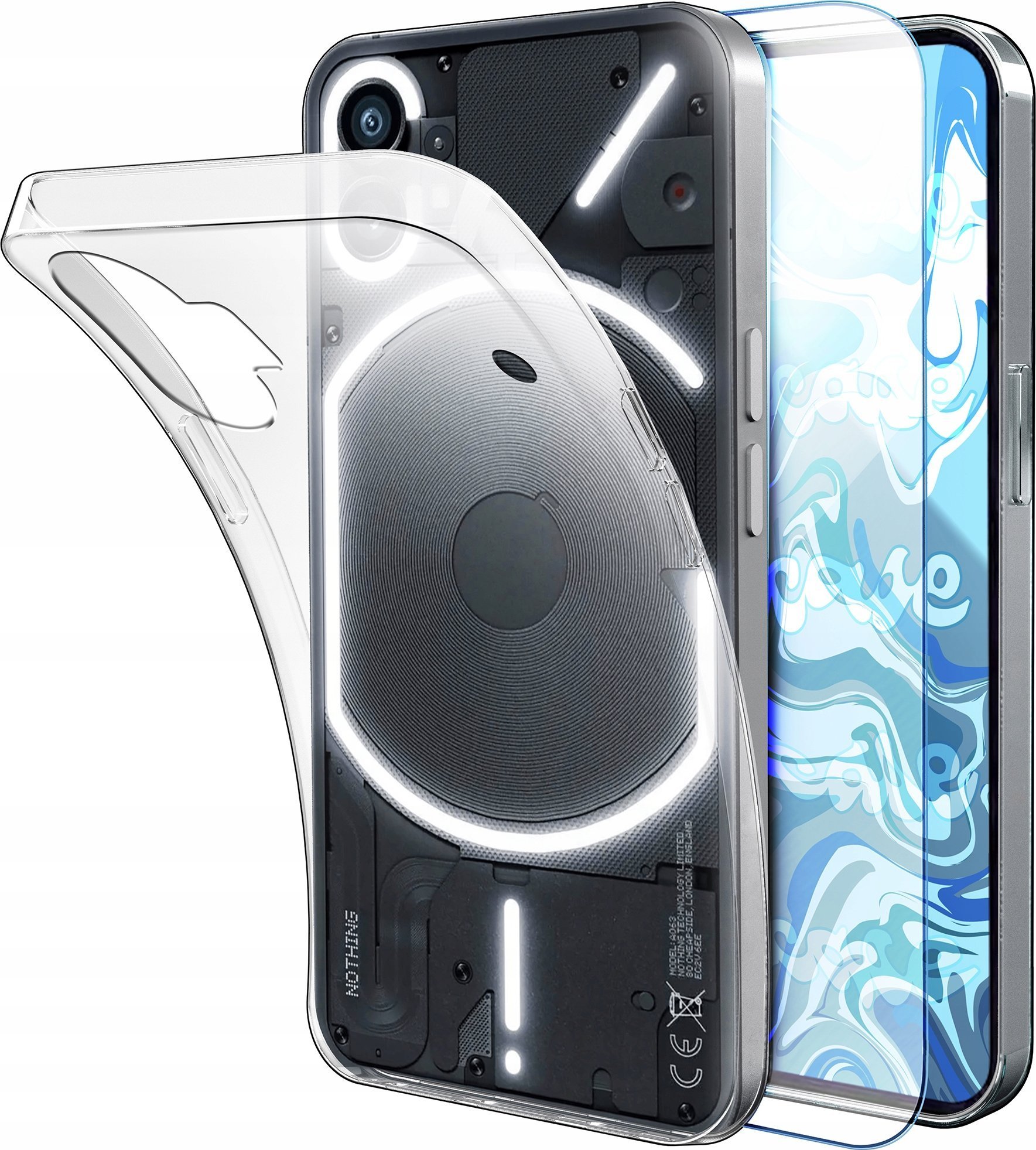 Etui Do Nothing Phone 1 Przezroczyste, Silikonowe, Ochronne Szkło 9H