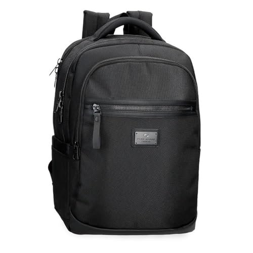 Pepe Jeans Blackmore 15,6-calowy plecak na laptopa czarny 30 x 42 x 14,5 cm poliester z akcentami ze sztucznej skóry 14,5 l by Joumma Bags, Czarny (Black), Talla única, plecak na laptopa
