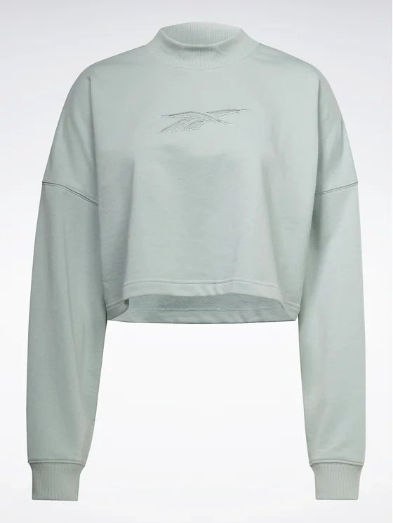 REEBOK - KRÓTKA BLUZA DAMSKA - S VECTOR KNIT CREW HM5770 miętowa