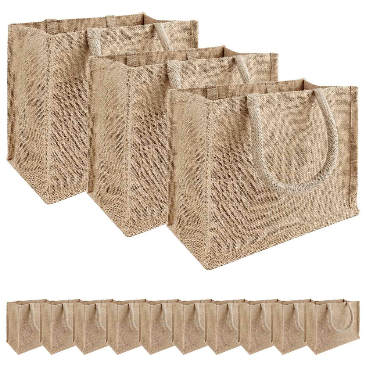 vidaXL Torebki jutowe 50 pcs naturalny 26 x 22 x 14 cm 100% Juta Tossa