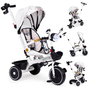 ROWEREK TRÓJKOŁOWY DLA DZIECI SPACERÓWKA OBRACANE SIEDZISKO PCHACZ DASZEK ECOTOYS - Rowerki trójkołowe - miniaturka - grafika 1