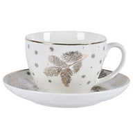 Filiżanki - Altom, Filiżanka ze spodkiem w opasce golden winter, 200 ml - miniaturka - grafika 1