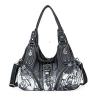Torebki damskie - ANGEL KISS AK11282Z Vintage Tie Dye Tote Torebka Damska PU Leather Shoulder Hobo Bag - miniaturka - grafika 1