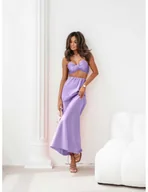 Komplety damskie - Modny komplet crop top i maxi spódnica DAIYA - liliowy - miniaturka - grafika 1
