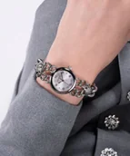 Zegarki damskie - Guess Vienna zegarek damski biżuteryjny srebrny łańcuszek GW0758L1 - miniaturka - grafika 1