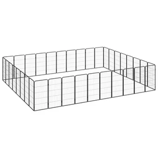 vidaXL Kojec dla psa, 36 paneli, czarny, 50x100 cm, stal - Sprzęt podróżny i transportery dla psów - miniaturka - grafika 1
