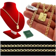 Biżuteria dla dzieci - ŁAŃCUSZEK MĘSKI ZŁOTY GARIBALDI MEDALIK 925 DLA CHŁOPCA +GRAWER 50cm/4,5mm - miniaturka - grafika 1