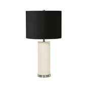 Lampy stojące - Lampa stołowa porcelanowa elegancka biała czarna 65 cm Ripple E27 60W Elstead - miniaturka - grafika 1