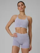 Bielizna sportowa damska - 4F Biustonosz treningowy bezszwowy z niskim wsparciem damski - różowy XS/S - miniaturka - grafika 1