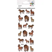 Zabawki kreatywne - Naklejki wypukłe miękkie konie kreskówkowe 18szt - miniaturka - grafika 1