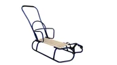 Sanki i ślizgacze - Matpol, Sanki Metalowe Z Oparciem, Pchaczem granatowy - miniaturka - grafika 1