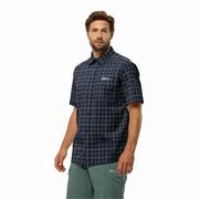 Koszule męskie - Męska koszula Jack Wolfskin NORBO S/S SHIRT M night blue checks - S - miniaturka - grafika 1