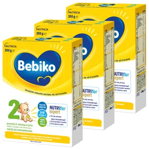 Zestaw Bebiko 2 Nutriflor Expert, mleko następne, powyżej 6 miesiąca, 3 x 350 g - Mleko modyfikowane - miniaturka - grafika 1