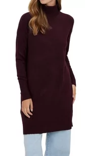 VERO MODA Damska sukienka Vmbrilliant Ls z okrągłym dekoltem Ga Noos, ciemnoczerwony, S - Sukienki - miniaturka - grafika 1