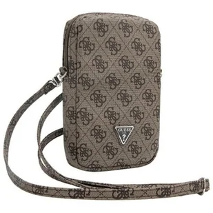 Guess torebka Zip 4G Triangle Brązowy - Etui i futerały do telefonów - miniaturka - grafika 1