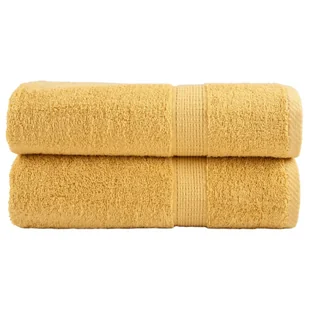 vidaXL Ręczniki premium SOLUND, 2 szt., złote, 50x100 cm - Ręczniki - miniaturka - grafika 1