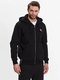 Alpha Industries Bluza Basic Zip 118342 Czarny Regular Fit - Bluzy męskie - miniaturka - grafika 1