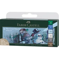 Kredki, ołówki, pastele i pisaki - Faber-Castell, Pitt Artist Pen WINTER etui 6 szt. Faber -Castell - miniaturka - grafika 1