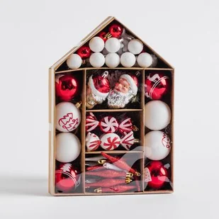 Bombki Festive House komplet 70 szt.biał-czerwony - Bombki - miniaturka - grafika 1