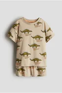Piżamy dla dziewczynek - H & M - Dżersejowa piżama z nadrukiem - Beżowy - H&M - miniaturka - grafika 1