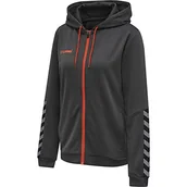 Bluzy damskie - Hummel Hummel damska bluza z kapturem HmlAuthentic Poly Zip Hoodie Woman szary asfaltowy L 204939-1525-L - miniaturka - grafika 1