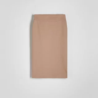 Spódnice - Reserved - Gładka spódnica midi - Beżowy - grafika 1