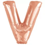 Balony i akcesoria - Balon foliowy litera V różowe złoto 78x86cm - miniaturka - grafika 1