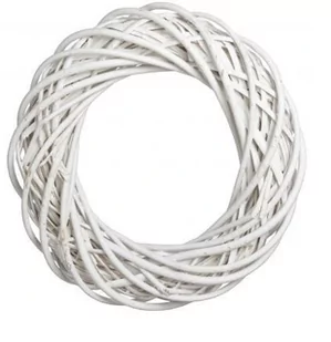 Wianek Wiklinowy Biały 40 cm Wiklina Gruby - Dekoracje domu - miniaturka - grafika 1