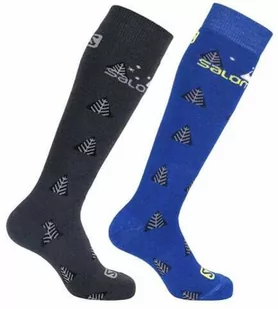 Skarpety Salomon Team JR 2-pack Black/Nautical Blue - Skarpetki i podkolanówki sportowe - miniaturka - grafika 1