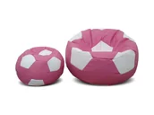 Pufy i podnóżki - Pufa piłka XXXL worek + gratis różowo-biała - miniaturka - grafika 1