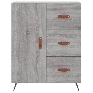 Witrynka szary dąb sonoma 69,5x34x180cm materiał drewnopochodny Lumarko! - Witryny - miniaturka - grafika 9