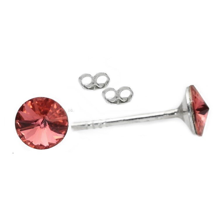 Kolczyki sztyfty 5 mm srebro Swarovski Padparadscha / JG. Projekt