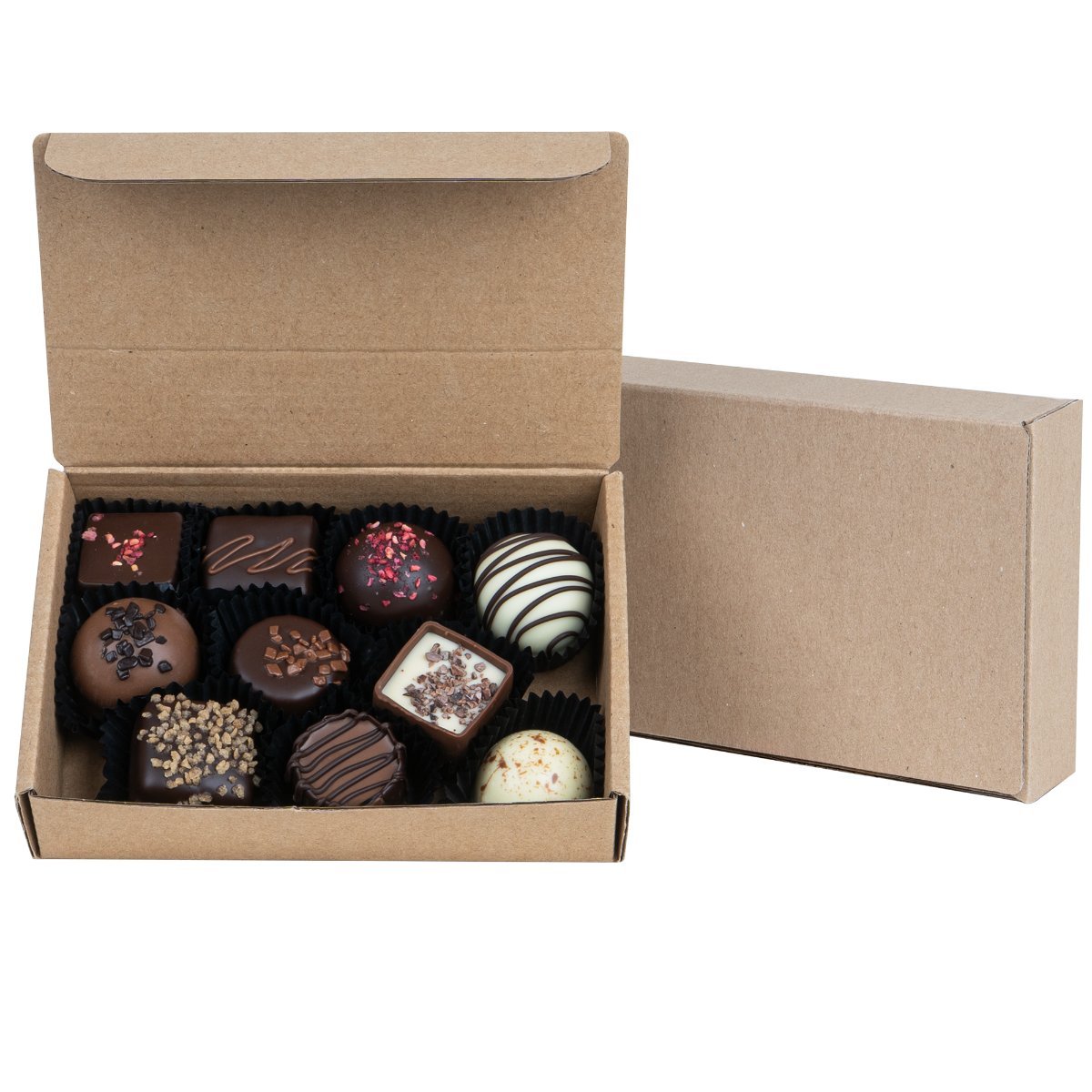 Zestaw 10 pralinek wykonanych ręcznie z belgijskiej czekolady najwyższej jakości 125 g