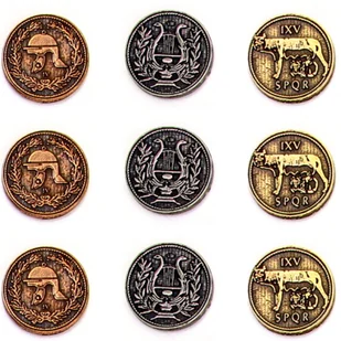Zestaw 9 Rzymskich Metalowych Monet - Gry planszowe - miniaturka - grafika 1