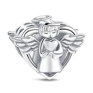 Wisiorki - Zawieszka SREBRO 925 Charms koralik do PANDORA Anioł Serce - miniaturka - grafika 1