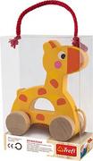 Zabawki interaktywne dla dzieci - Trefl 60637 Drewniana zabawka do ciągnięcia Żyrafa Agatka 60637 - miniaturka - grafika 1