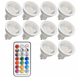 Zestaw 10 x żarówka gu10 Rgb neutralna z pilotem - Żarówki tradycyjne - miniaturka - grafika 1