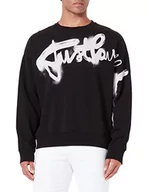 Bluzy męskie - Just Cavalli Bluza męska, 900 czarna, XXXL - miniaturka - grafika 1