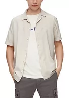 Koszule męskie - Q/S by s.Oliver koszula męska z krótkim rękawem, Brown, L - miniaturka - grafika 1