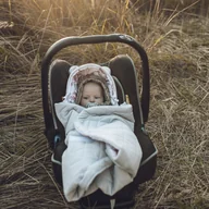 Rożki i beciki - Baby Steps Kocyk i otulacz do fotelika wózka Natura Vintage Beige - miniaturka - grafika 1