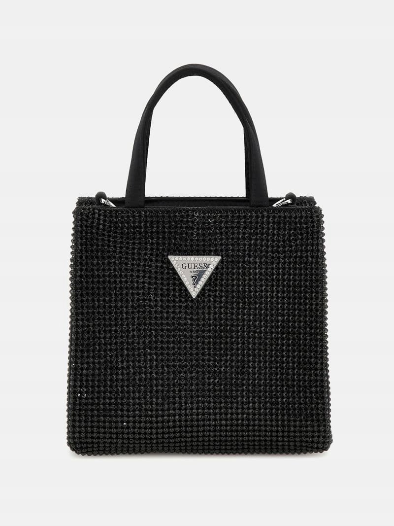 GUESS TOREBKA DAMSKA KOPERTÓWKA CZARNA Z CYRKONIAMI 16,5 x 16 x 8 1GŁA