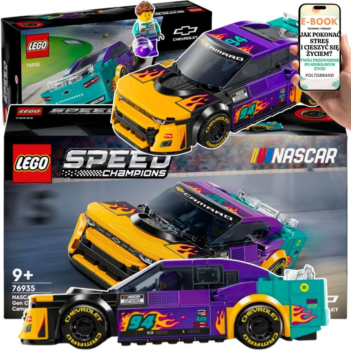LEGO Camaro NASCAR ZL1 – KLOCKI DLA CHŁOPCA 9+ • ZESTAW SPEED CHAMPIONS DLA FANÓW AUT • PREZENT NA URODZINY / DZIEŃ DZIECKA + EBOOK-1